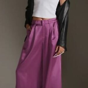 Anthropologie Purple Wide-Leg Pants